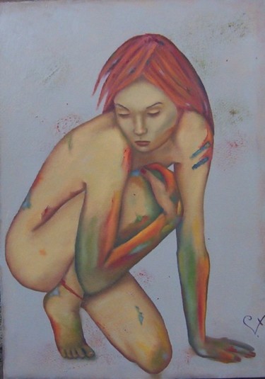 Peinture intitulée "Instinct primaire" par K-Let, Œuvre d'art originale