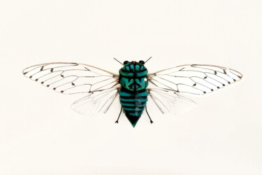 Escultura titulada "Emerald Cicada" por Ken Overman, Obra de arte original, Plástico