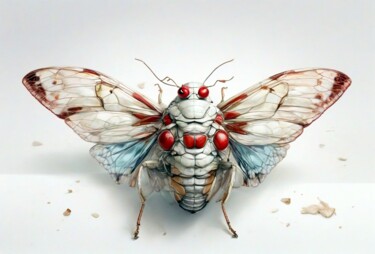 Digitale Kunst getiteld "Cicada 3" door Ken Overman, Origineel Kunstwerk, AI gegenereerde afbeelding