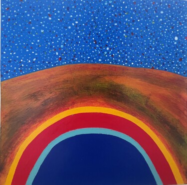 Painting titled "Journey to mars" by K.R Stewart, Original Artwork, Acrylic Mounted on Cardboard