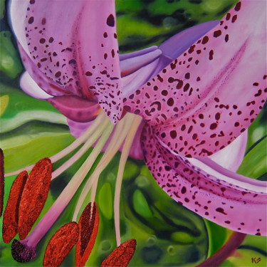 Painting titled "PinkSpotted" by Kurt Saghi, Original Artwork, Oil