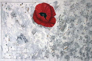 Pintura intitulada "Red Poppy outside t…" por Kurt Saghi, Obras de arte originais, Acrílico