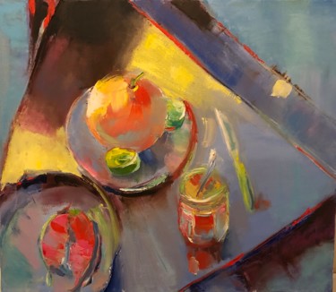 Картина под названием "Завтрак" - Ксения Шер/Kseniya Scher, Подлинное произведение искусства, Масло