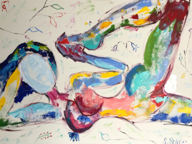 Pintura intitulada "Лоно цветов" por Kseniia Sher Kseniya Scher, Obras de arte originais, Óleo Montado em Painel de madeira