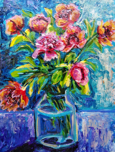 Çiçek Tablo, akrilik, i̇zlenimcilik, sanat eseri Ksenia Tsyganyuk tarafından
