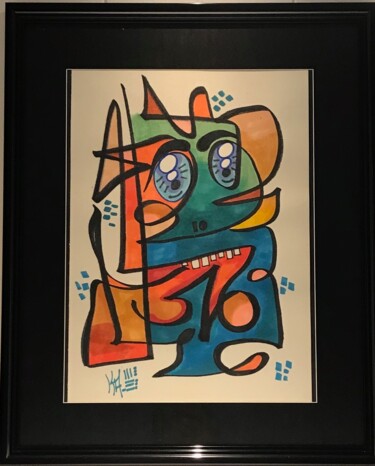 Painting titled "DIABLOTIN" by Ka'Reen, Original Artwork, Marker Mounted on Other rigid panel