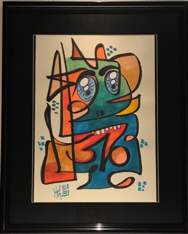 Malerei mit dem Titel "DIABLOTIN" von Ka'Reen, Original-Kunstwerk, Marker Auf Andere starre Platte montiert