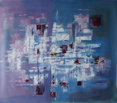 Painting titled "Voiles blanches dan…" by David Kabulashvili, Original Artwork, Acrylic