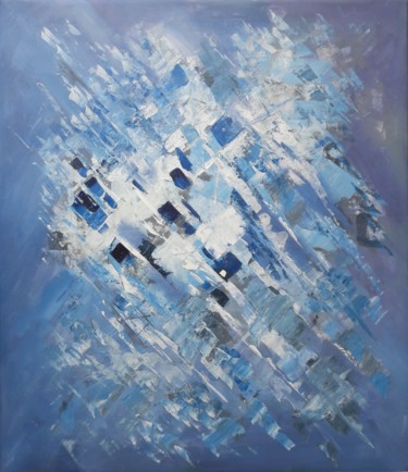 Peinture intitulée "Diamant bleu" par David Kabulashvili, Œuvre d'art originale, Acrylique