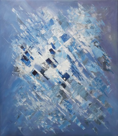 Painting titled "Diamant bleu" by David Kabulashvili, Original Artwork, Acrylic