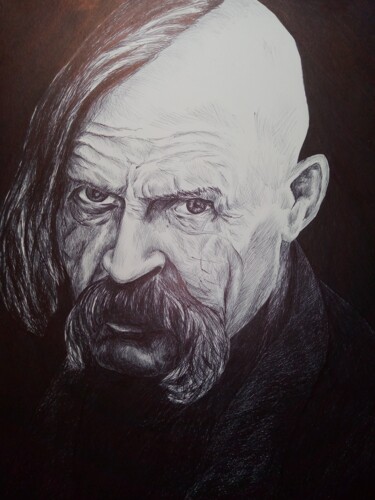 Painting titled "Иван Серко" by Tamara Kachalenko, Original Artwork, Ballpoint pen