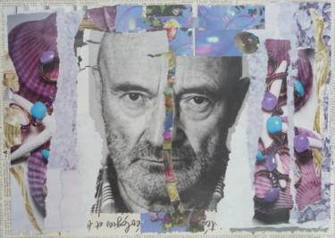 Collages intitulée "Phil Collins.jpg" par Catherine Vidal-Borthayre, Œuvre d'art originale