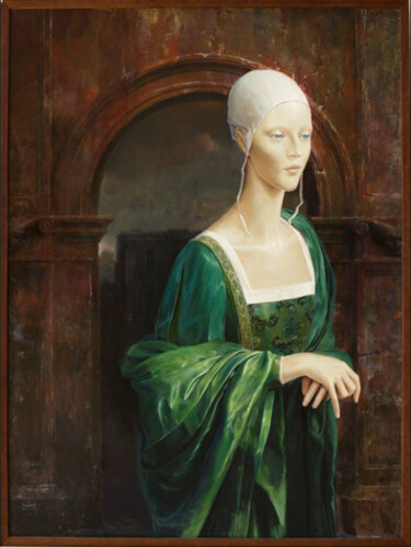 Painting titled "Woman01" by Kacper Kalinowski, Original Artwork, Oil