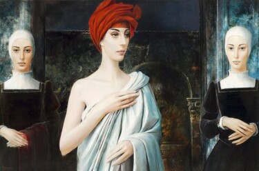 Painting titled "Women08" by Kacper Kalinowski, Original Artwork, Oil