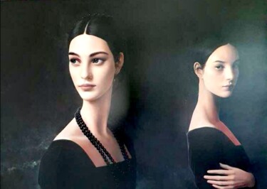 Peinture intitulée "Women in black" par Kacper Kalinowski, Œuvre d'art originale, Huile