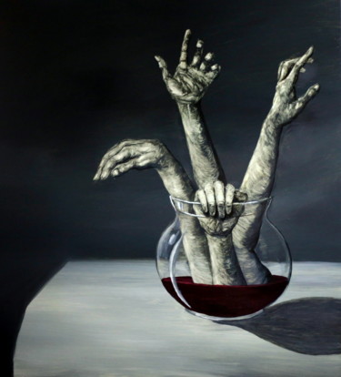 Картина под названием "Still life" - Kacper Piskorowski, Подлинное произведение искусства, Масло Установлен на Деревянная па…