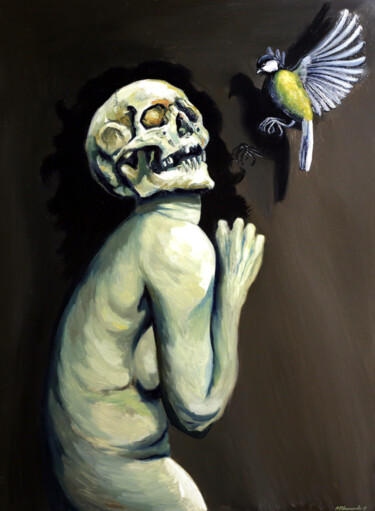 Pittura intitolato "Fear" da Kacper Piskorowski, Opera d'arte originale, Olio Montato su Pannello di legno