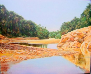 Peinture intitulée "oasis" par Chafik Kadi, Œuvre d'art originale