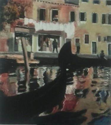 Painting titled "Façade et reflet -…" by Djilali Kadid, Original Artwork, Tempera