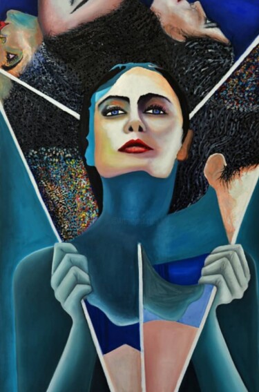 Malerei mit dem Titel "Reflections" von Kadir Kaplan, Original-Kunstwerk, Kohle