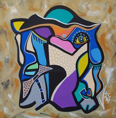 Painting titled "Charmés" by Kaël, Original Artwork, Acrylic Mounted on Wood Stretcher frame