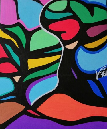 Pintura titulada "Sur un arbre perché" por Kaël, Obra de arte original, Acrílico Montado en Bastidor de camilla de madera