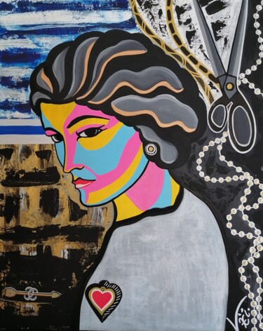 Painting titled "Gabrielle" by Kaël, Original Artwork, Acrylic Mounted on Wood Stretcher frame