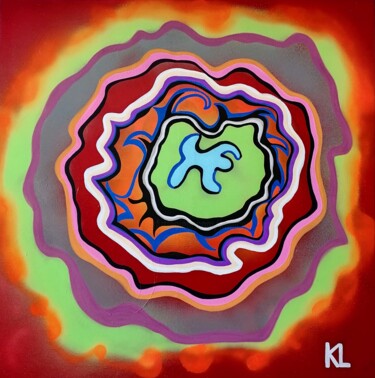 Malerei mit dem Titel "Latitude 45°N" von Kaël, Original-Kunstwerk, Sprühfarbe Auf Keilrahmen aus Holz montiert