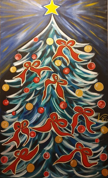 Картина под названием "Une lumière dans la…" - Kaël, Подлинное произведение искусства, Акрил Установлен на Деревянная рама д…