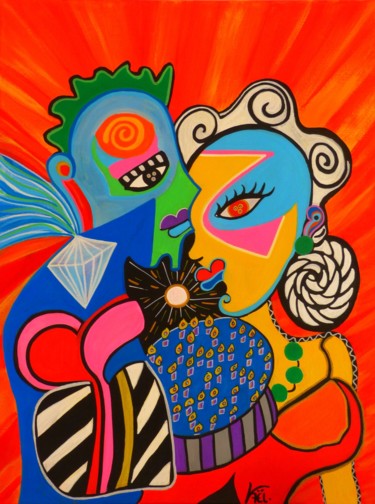 Peinture intitulée "Happy birthday" par Kaël, Œuvre d'art originale, Acrylique Monté sur Châssis en bois