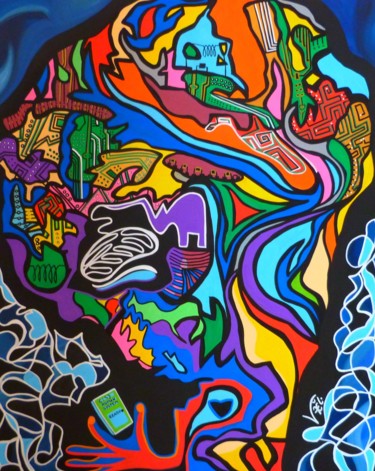 Humanoïde Peinture intitulée "Humanoïde" par Kaël, Œuvre d'art originale, Acrylique Monté sur Châssis en bois