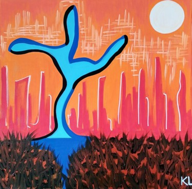 Peinture intitulée "Latitude 40°N" par Kaël, Œuvre d'art originale, Acrylique