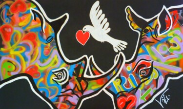 Peinture intitulée "Force élémentaire" par Kaël, Œuvre d'art originale, Acrylique Monté sur Châssis en bois