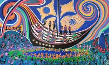 Peinture intitulée "Le Festival des Vie…" par Kaël, Œuvre d'art originale, Acrylique Monté sur Châssis en bois