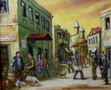 Painting titled "Старый Тбилиси" by Kaha Hinveli, Original Artwork, Oil