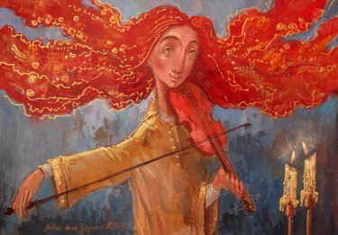 Painting titled "Надежда" by Kaha Hinveli, Original Artwork, Oil