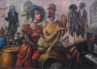 Painting titled "Марионетки" by Kaha Hinveli, Original Artwork, Oil