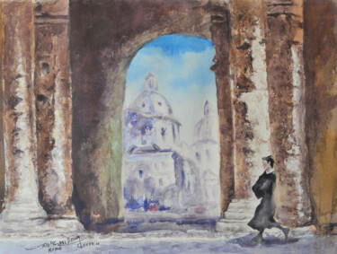 绘画 标题为“旅行系列-罗马门柱” 由凯 邓, 原创艺术品, 丙烯