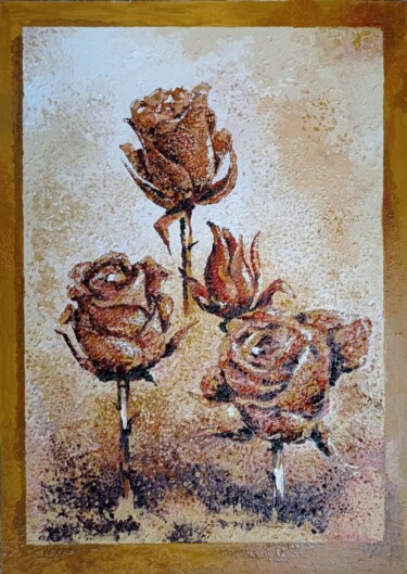 Painting titled "Rose" by Marat Myrzakhmetov, Original Artwork, Oil