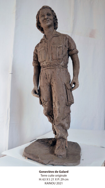 Sculpture intitulée "Geneviève de Galard" par Kainou, Œuvre d'art originale, Terre cuite
