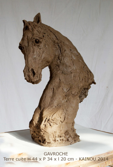 Sculpture intitulée "Gavroche" par Kainou, Œuvre d'art originale, Terre cuite