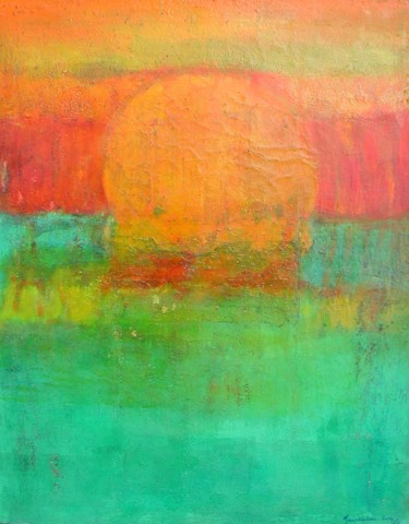 Peinture intitulée "Soleil II" par Kainou, Œuvre d'art originale