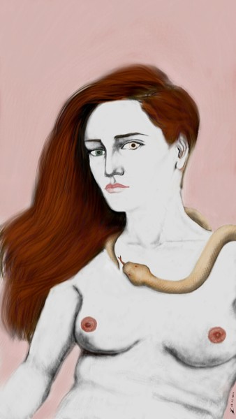 Digitale Kunst mit dem Titel "Lilith" von Kakha Kolkhi, Original-Kunstwerk, Digitale Malerei