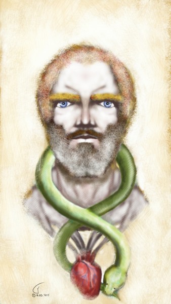 Ouroboros Peinture intitulée "Ouroboros" par Kakha Kolkhi, Œuvre d'art originale, Peinture numérique