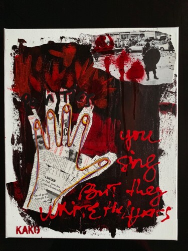 Schilderij getiteld "You sing but they w…" door Kako, Origineel Kunstwerk, Acryl