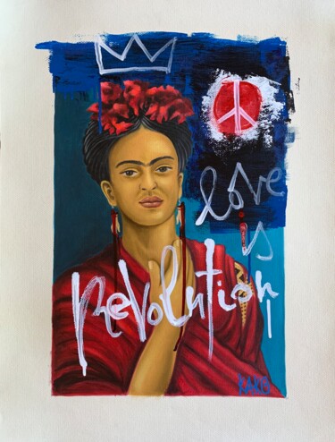 Peinture intitulée "Love is revolution" par Kako, Œuvre d'art originale, Autre