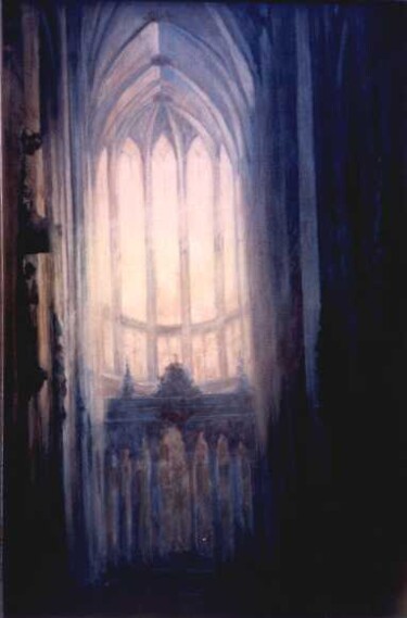 Painting titled "Gothic-2" by Kal Opre, Original Artwork, Oil
