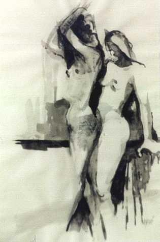 Painting titled "Female Nudes" by Kal Opre, Original Artwork, Oil