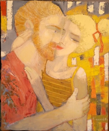 Картина под названием "Поцелуй" - Сергей Калачев, Подлинное произведение искусства, Масло