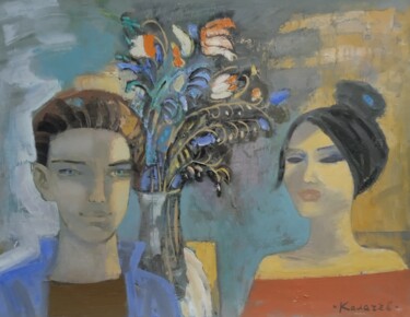 Peinture intitulée "Встреча" par Sergei Kalachev, Œuvre d'art originale, Huile